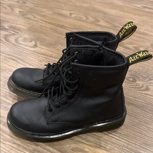 EUC Dr. Martens Black Kids combat Boots size 3 ~ $75 worn twice!